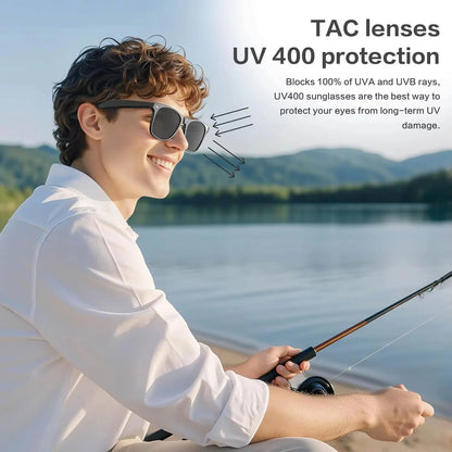 New Leisure Camera Smart Glasses 800W 32GB Memory AI Translation Voice Assistant Video Recording Men Anti Blue Light Sunglasses