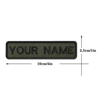 1PC 10cmX2.5cm Custom Name Flag Patch Badge Iron On Hook Loop Army green Netherlands Germany Russia France Belgium Italy Spain