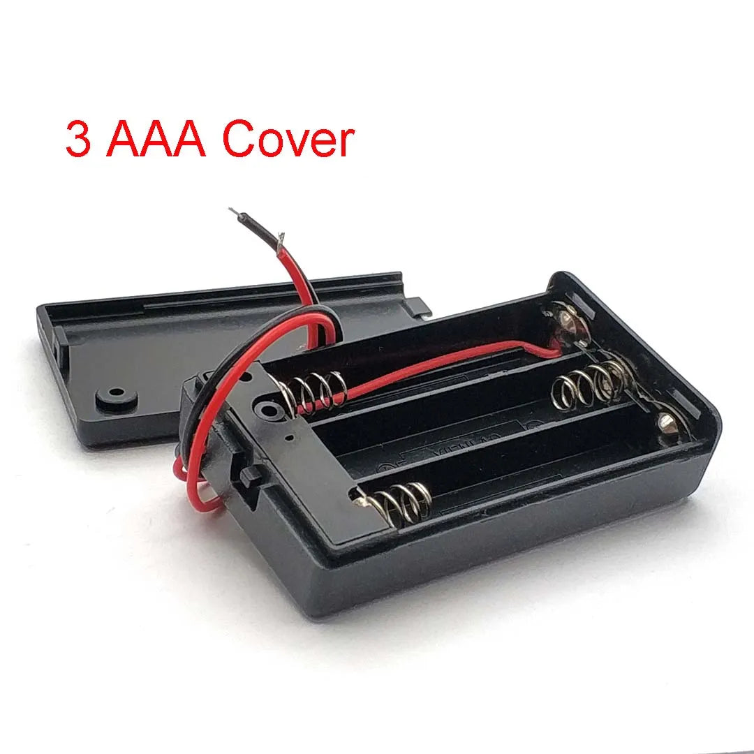 AAA Battery Holder Case Box with Leads with ON/OFF Switch Cover 2 3 4 Slot Standard Battery Container
