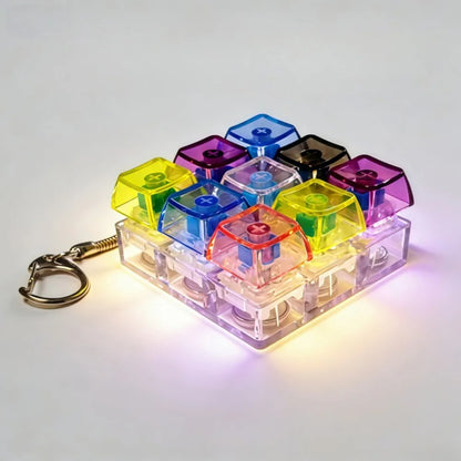 Cat Claw/Gyro Button Decompression Toy Mechanical Keyboard Shaft Tester Luminous Keyboard Keychain for Pressure Release