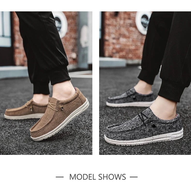 Men's Loafers Shoes Slip-on Easy To Put on Take Off Comfortable Breathable Casual Lightweight Low-Top Men's Canvas Shoes