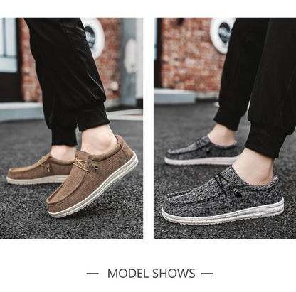 Men's Loafers Shoes Slip-on Easy To Put on Take Off Comfortable Breathable Casual Lightweight Low-Top Men's Canvas Shoes