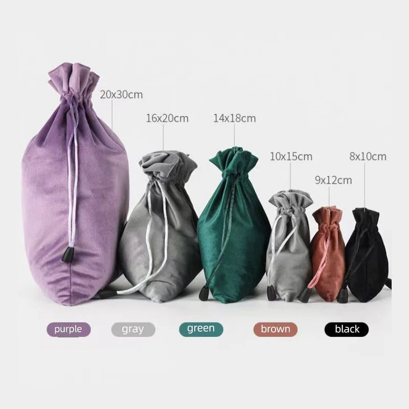 1pcs Gift Cloth Bags with Drawstring New Year Wedding Easter Package Pouches Soft Touching Jewelry Velvet Bag