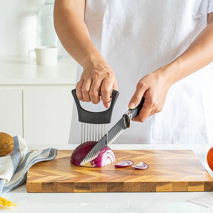1Pcs Colorful Onion Slicer with Stainless Steel Holder Easy Onion Chopper for Potatoes or Vegetables Kitchen Accessories Tools