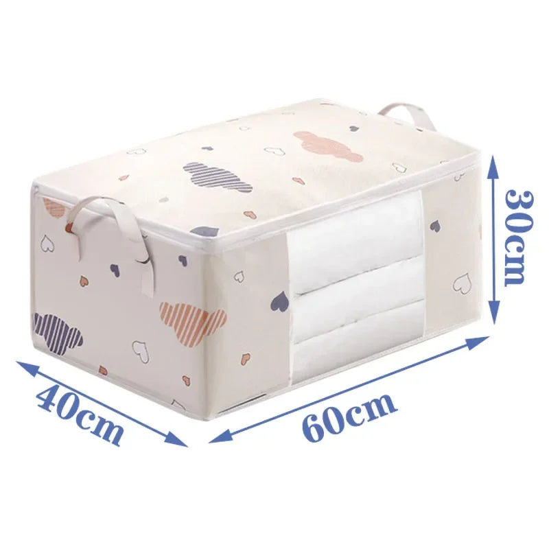 1pcs Quilt Storage Bag Dust-proof Wardrobe Quilt Clothes Organizer Household Blanket Zipper Sorting Bags Moving Bag Storage Bags