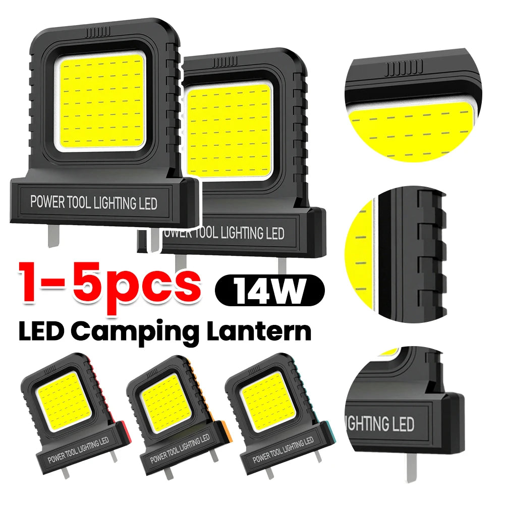 1-5 szt. Lampa robocza LED do elektronarzędzi Makita, Milwaukee, DeWalt, Bosch, Dayi, Lomvum, Zhipu, z akumulatorem litowo-jonowym 18V-21V