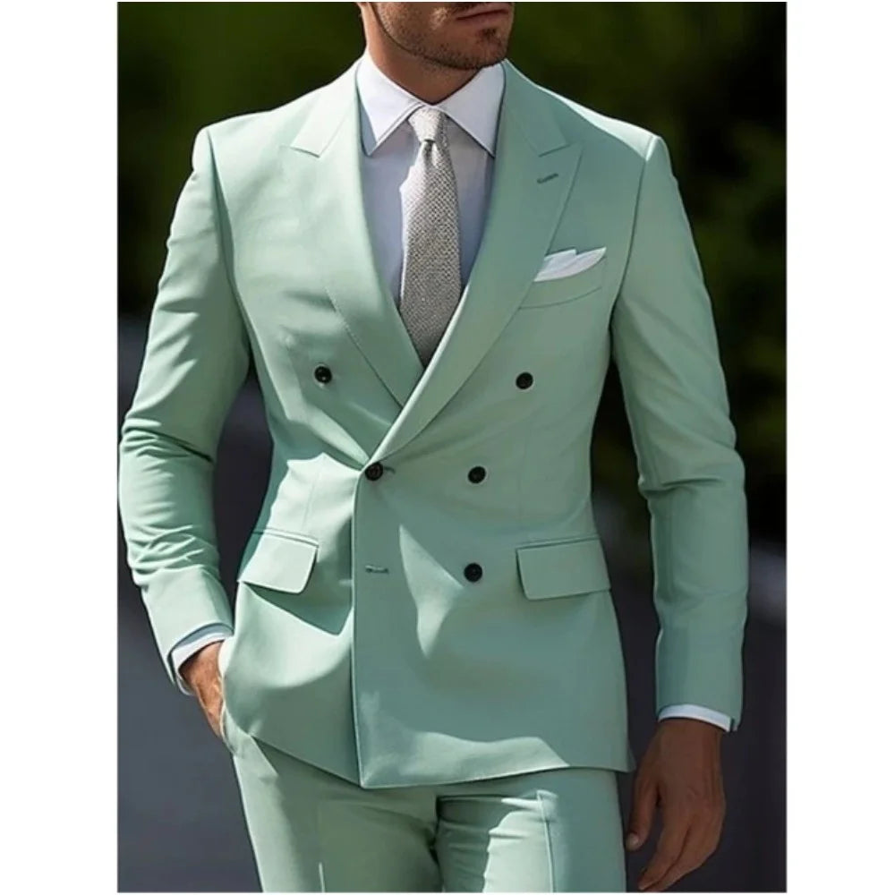 Men's Wedding Tuxedo Suit Formal Sparkling Orange Burnt 2-Piece Suit with Metal Button Trabajo Daily Wear