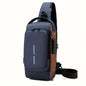Men's anti-theft chest bag, fashionable motorcycle and casual sports sloping backpack, durable Oxford fabric