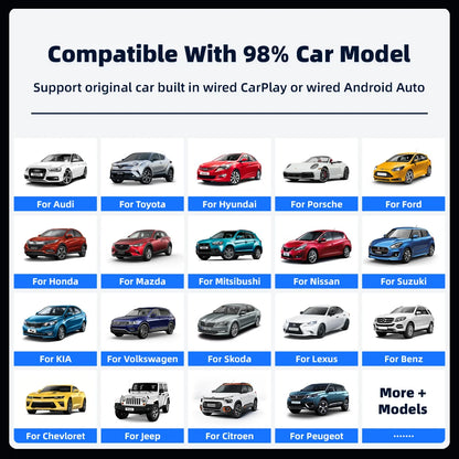 EKIY 2in1 Wireless CarPlay Adapter Wireless Android Auto Dongle AI Smart Box Car Intelligent Systems For Car With Wired CarPlay