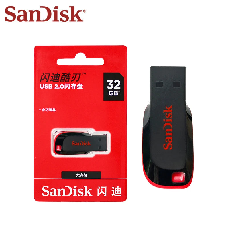 SanDisk USB Flash Drive 128GB 16GB 32GB 64GB Original HIgh Speed Pen Drive Flash Memory Stick USB2.0 U disk for PC USB Pendrive