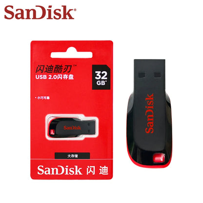 SanDisk USB Flash Drive 128GB 16GB 32GB 64GB Original HIgh Speed Pen Drive Flash Memory Stick USB2.0 U disk for PC USB Pendrive