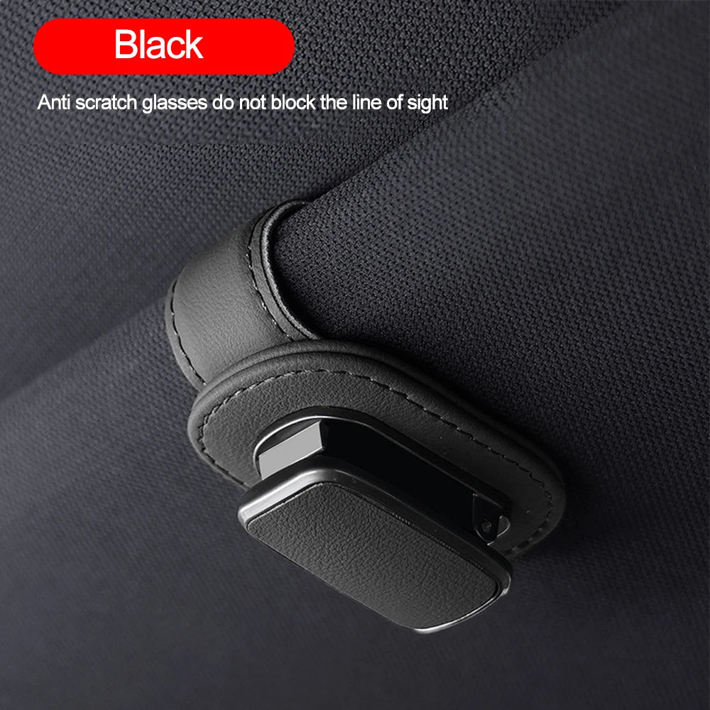 Car Eyeglass Storage Clip Sun Visor Sunglasses Holder Super Fiber Leather for Auto Interior Accessories Car Eyeglass Holder