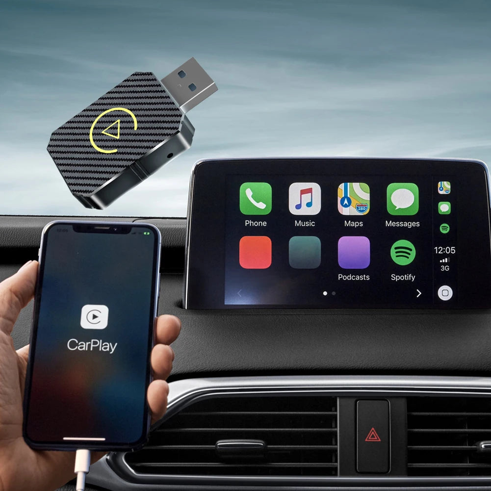Wireless Carplay Android Auto Adapter Plug&Play CarPlay AI Box BT Wireless Dongle for OEM Wired CarPlay/Andriod Auto Cars TV Box