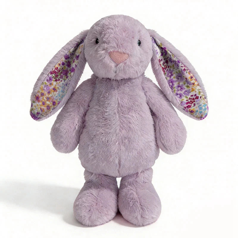 23cm Adorable Floral Bunny Plush Toy Huggable Soft Stuffed Rabbit Doll with Floral Ears Birthday Gift for Girl Plush Collectors