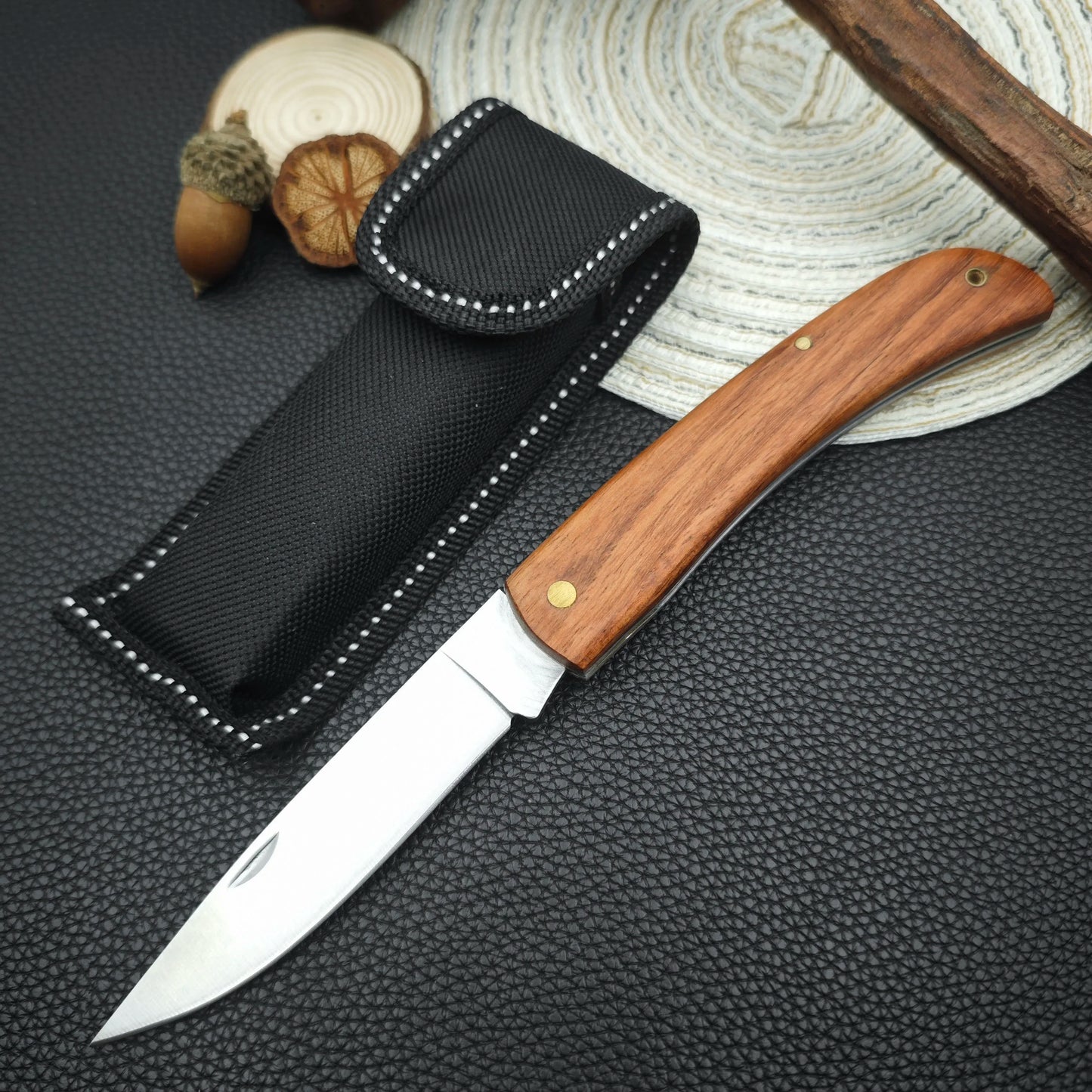Stainless Steel Folding Knife Fillet Knife fishing boat fishing accessories Rosewood-Handled Folding Pocket Knife