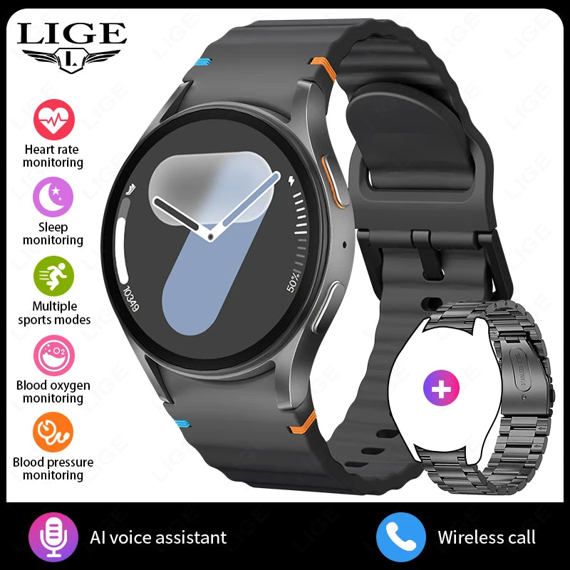 2026 AI Głos Mężczyźni Smartwatch Wojskowy Monitor Zdrowia Bezprzewodowe Połączenia Fitness Wodoodporny Sportowy Smartwatch dla Telefonów z iOS i Androidem