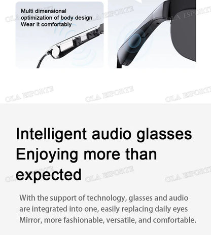 New Camera Control Smart Glasses Music Sunglasses Headphones Wireless Bluetooth Call Headset HIFI Audio glasses For Android HT30