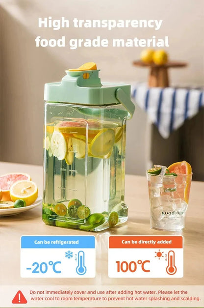 2.3/3.5l Refrigerator Cold Water Bottle With Faucet Large Iced Beverage Dispenser Beverage Juice Dispenser Kitchen Drinkware