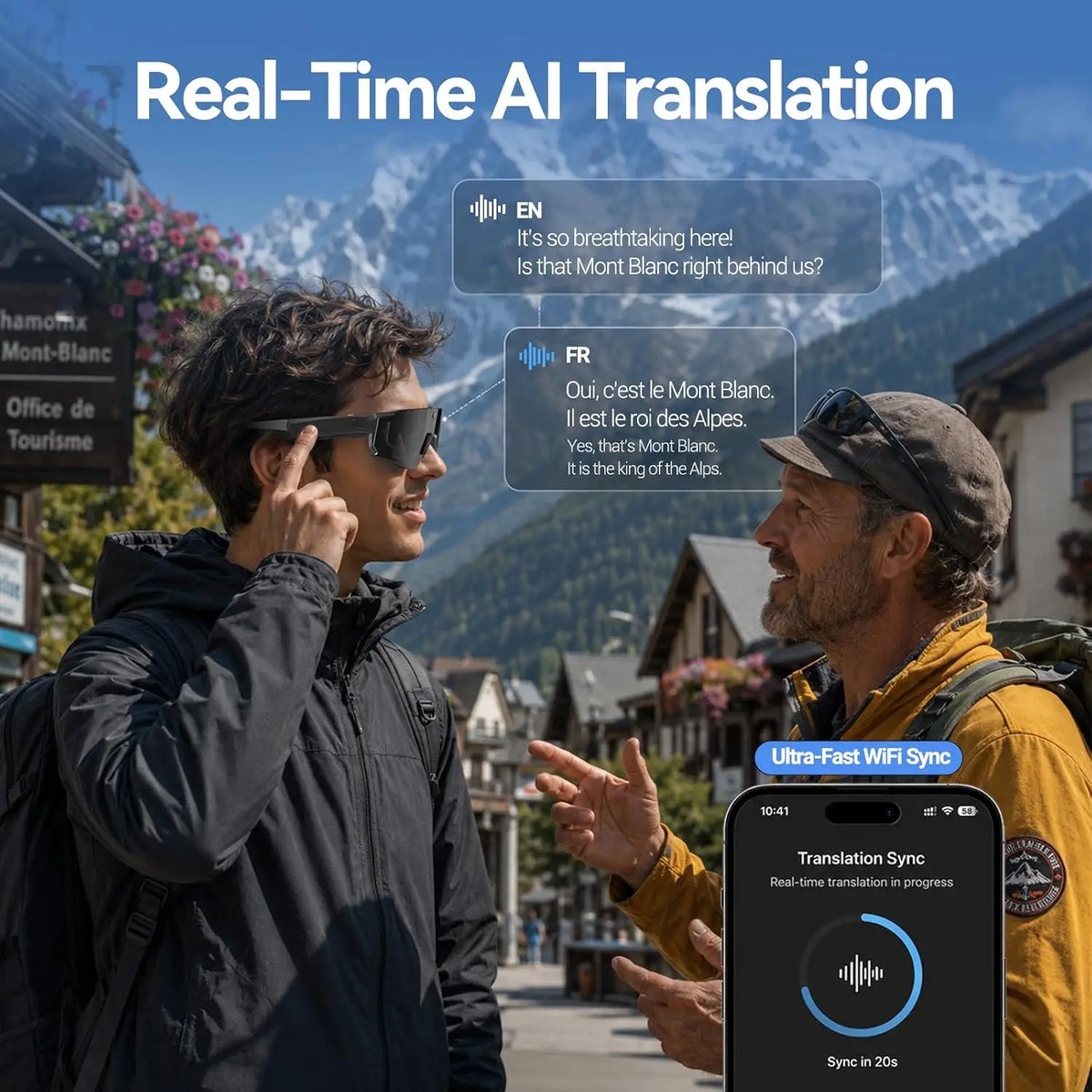 New AI Smart Glasses With Camera 1200P Video Recording Anti-Shake Shooting Sunglasses Bicycle Riding Windproof Goggles Men Women