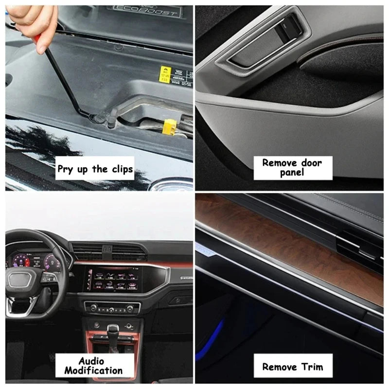 Universal Plastic Trim Removal Tool Kit – 5 Piece Non-Scratch Pry Tools for Car Interior Panel, Door Clips & Dash Disassembly