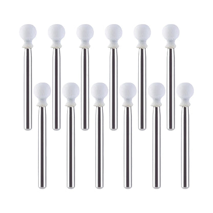 JUMTOP 12Pcs/Bag Dental Flame Cone Round White Stone Polisher FG Burs