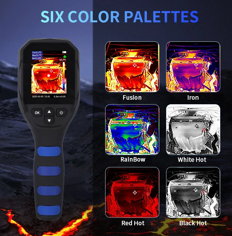 BOSEAN Thermal Imaging Camera with 256x196 IR Resolution, 25Hz, ＜40mK, 16GB Memory, -4℉ to 1022℉ for Maintenance, HVAC