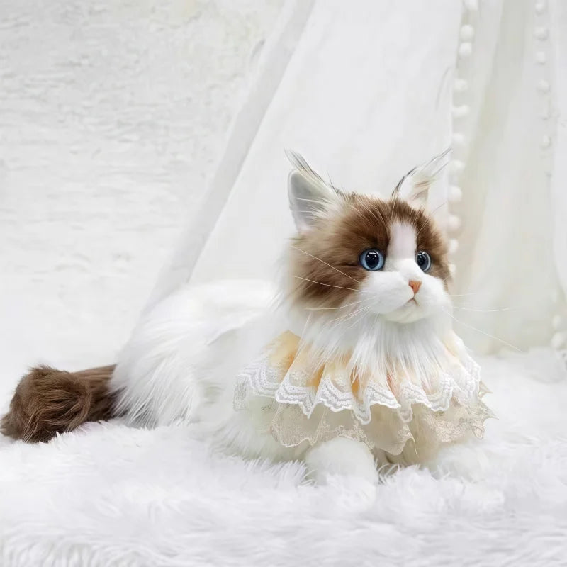 Lifelike Plush Toy Cat Soft Simulation Cat Doll Children'S Gift Elderly Companion Comfort Cute Pet Modeling Doll