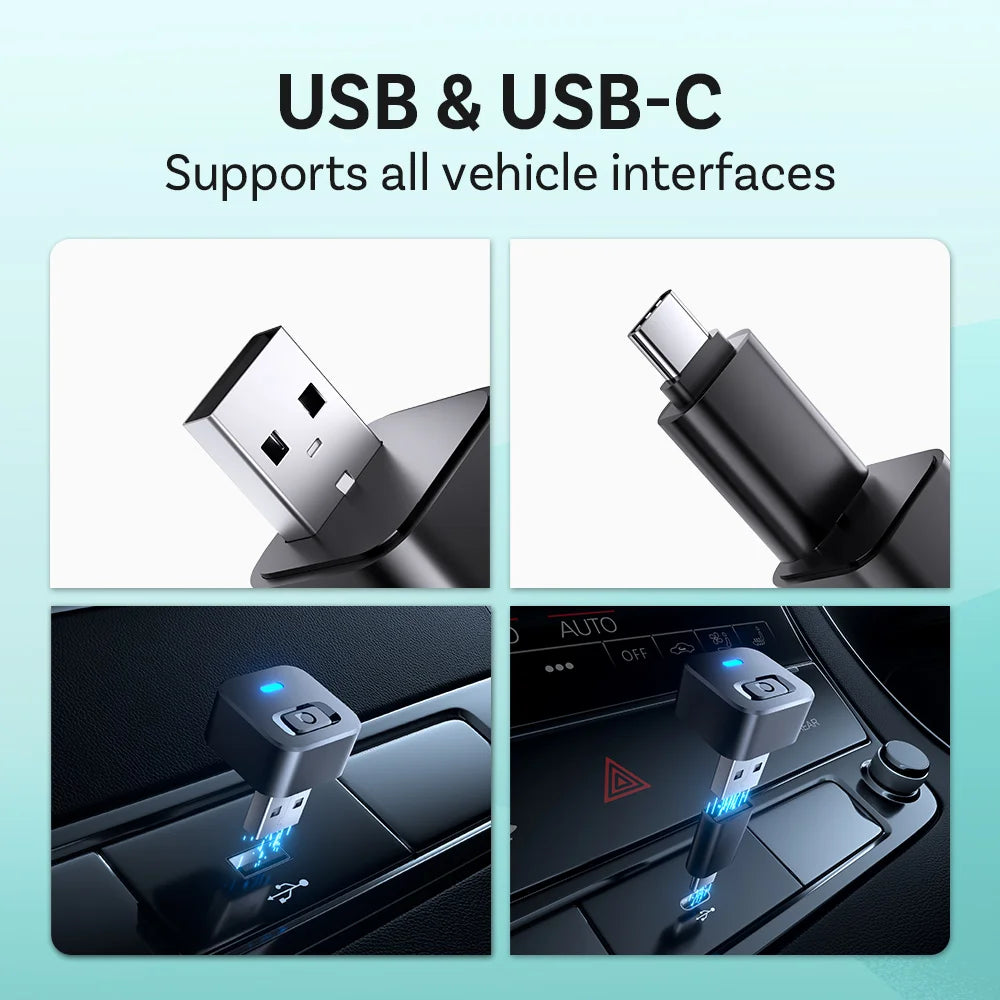 Ottocast Mini Dot 2in1 Wired To Wireless CarPlay Adapter Android Auto Dongle Smart AI Box Auto Connect Plug Play Car Accessories