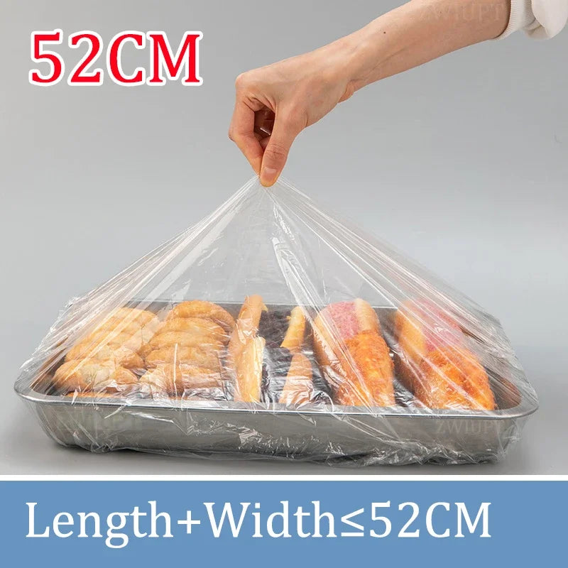 120/70/52CM Disposable Kitchen Accessory Food Cover Storage Bag Saver Dust Food Grade Fresh Lids Elastic Shower Headgear Cover