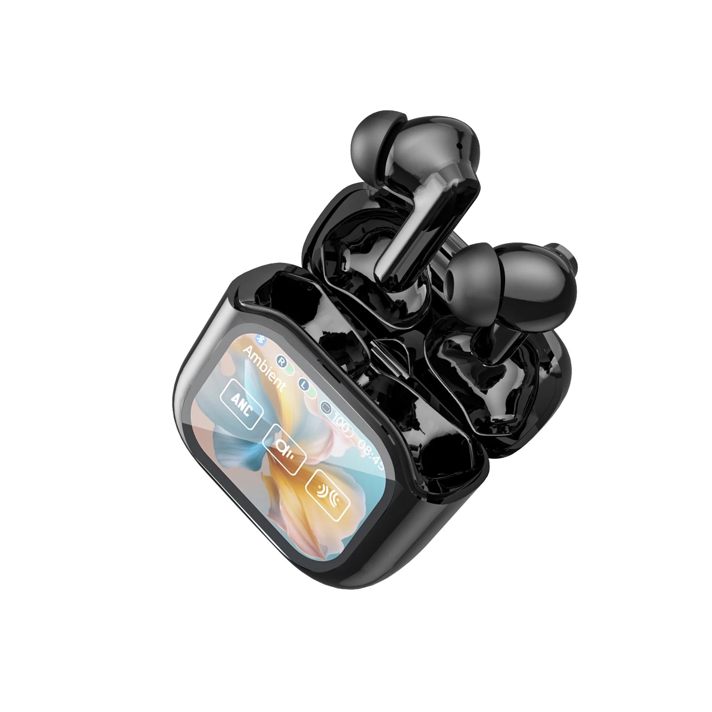 Ai Translation Wireless Earbuds with Touchscreen Charging Case, In-Ear Earphones with Microphone, Compatible with TV/Smartphone