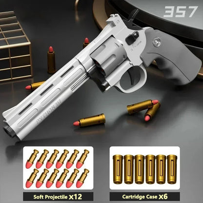 Continuous Firing ZP5 357 Revolver Launcher Pistol Soft Dart Bullet Toy Gun CS Outdoor Game Weapon for Kids Adult
