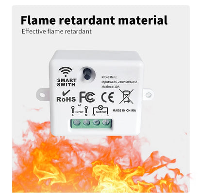 86 Wireless Smart RF 433Mhz 100-220V Wall Panel with Remote Control Mini Relay Receiver Home Led Light Lamp Switch