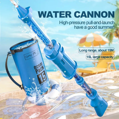 15L Large Capacity Backpack Pull Type Children Water Gun Adults Pump Power Manual Water Squirt Guns Summer Outdoor Toys for Kids