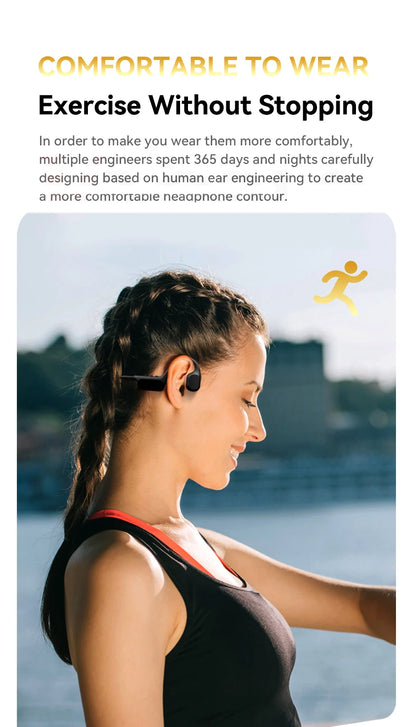 Bezprzewodowe słuchawki z przewodnictwem kostnym Bluetooth 32 GB odtwarzacz MP3 Wodoodporne IPX8 do pływania Sportowe słuchawki HIFI