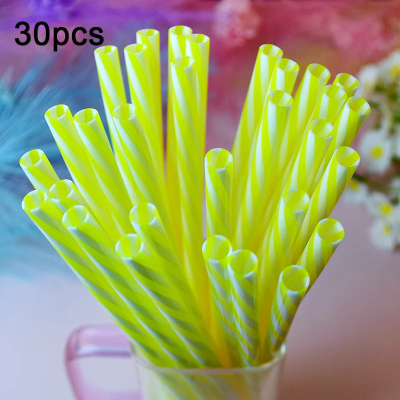 30-Pack of Two-Tone Twisted Straws, Reusable—A Must-Have for Parties, Bars, and Birthday Celebrations