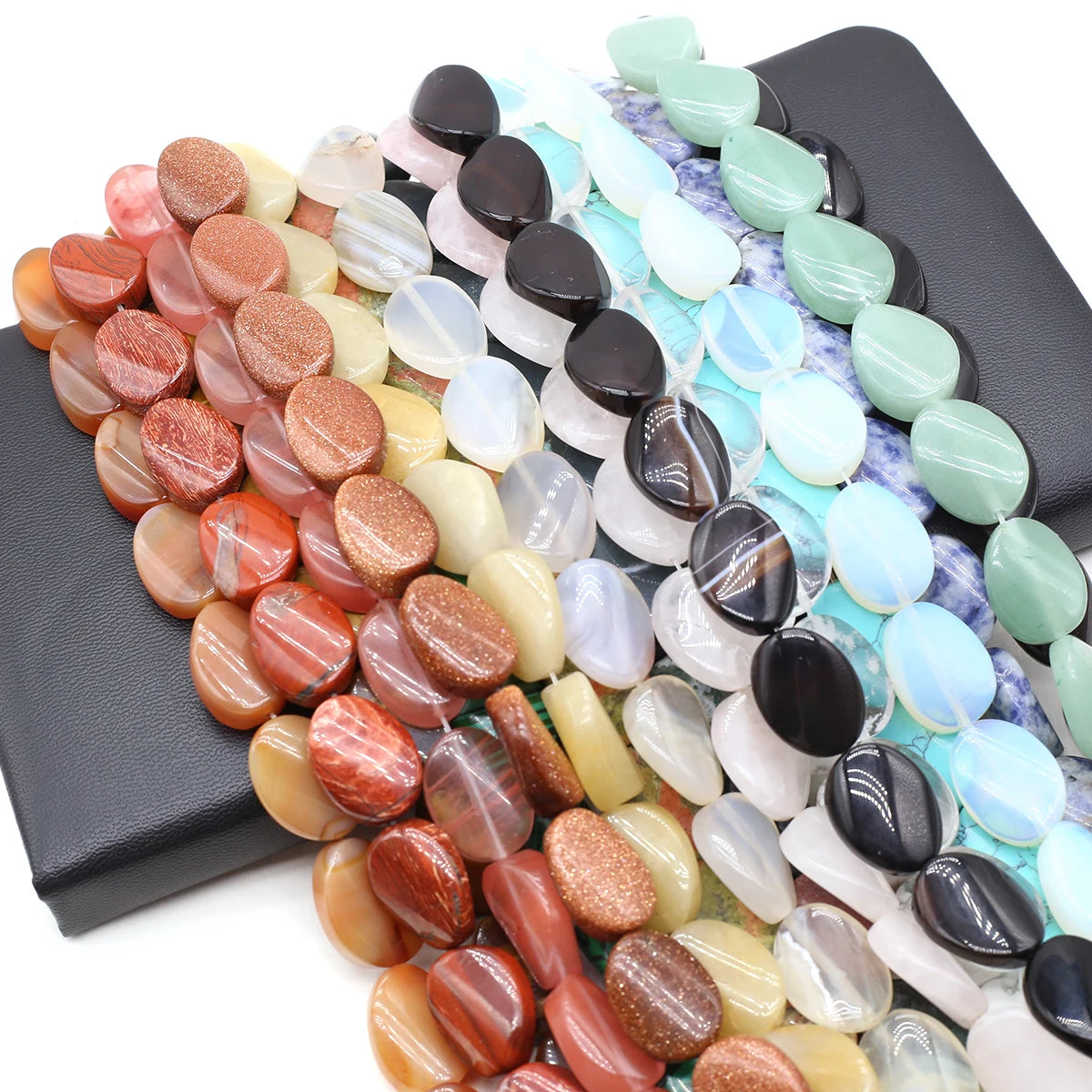 Natural Blue Turquoise Beads Faceted Natural Rose Quartzs Loose Spacer Beaded for Women DIY Jewerly Necklace Bracelet 19x14mm