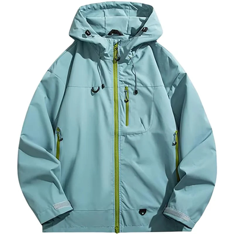 Men's Outdoor Jacket Waterproof Windbreaker Sports Climbing Trekking Multiple Pockets Skiing Softshell Zipper Hooded Jackets