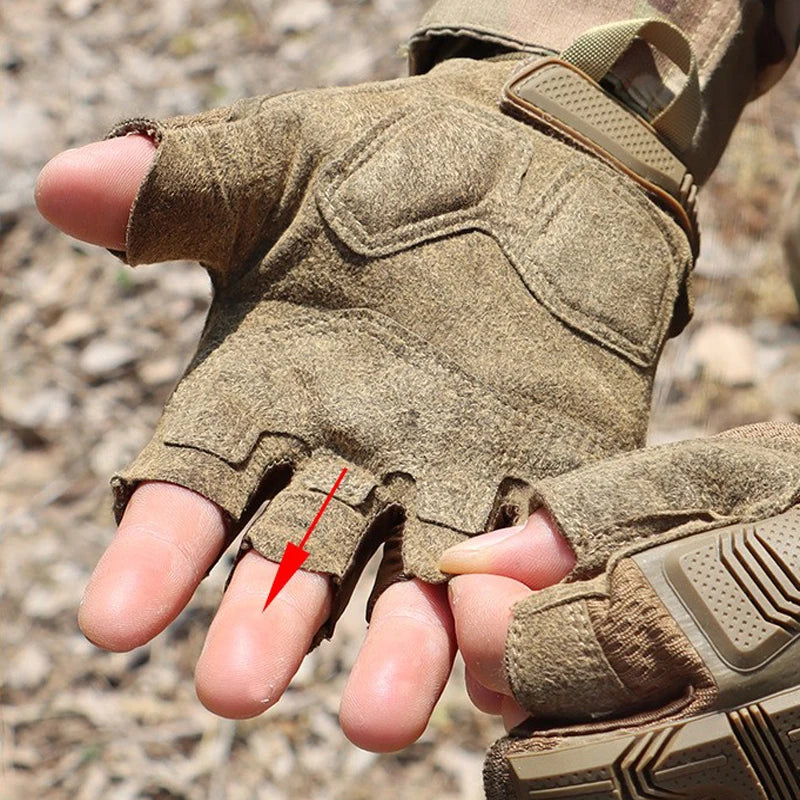 Tactical Fingerless Gloves Sports Airsoft Combat Paintball Shooting Hunting Driving Work Non-slip Anti-sweat Half Finger Men