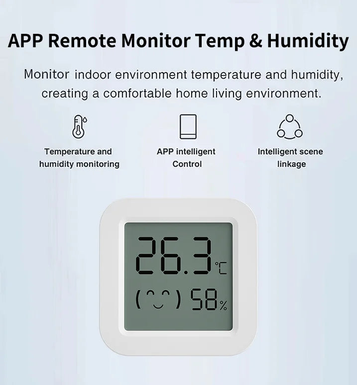 Tuya Zigbee Temperature Humidity Sensor Mini Screen Thermometer For Smart Home Automation Work with Google Home Alexa