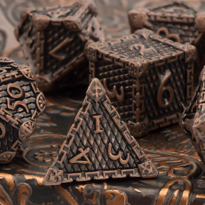 DND Metal Dice Set Dragon Scale Dice Role Playing Games Polyhedral Dice RPG Dice D20 D12 D10 D8 D6 D4
