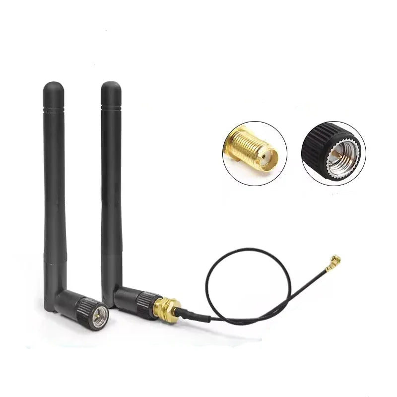 2.4GHz Folded Bluetooth ZigBee Antenna 3dBi with U.FL I-P-E-X-1 to SMA Connector 15cm For ESP8266 ESP32 WiFi Module 2PCS