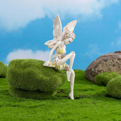 Flower Fairy Statue Ornament Figurines With Wings Outdoor Garden Resin Craft Landscaping Yard Decoration Fast Delivery