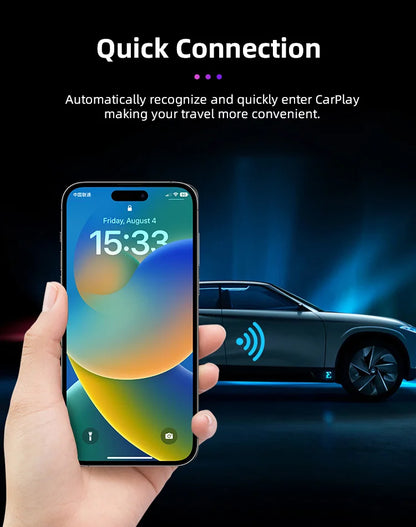 TIMEKNOW Wireless CarPlay Adapter for Apple iPhone Wired to Wireless Carplay Dongle Plug And Play USB Connection Auto Car Dongle