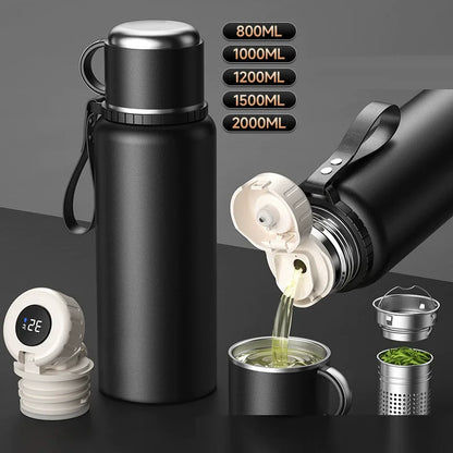 Stainless Steel Thermos Vacuum Hot Water Flask Large Capacity Smart Thermal water bottle Temperature Display Insulated Mug Cup