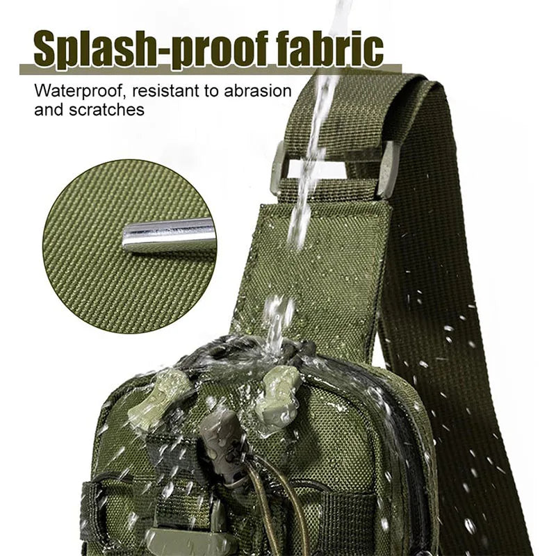 Outdoor Water Bottle Waist Bag Phone Crossbody Storage Pouch Camping Cycling Chest Bag Multifunctional Tactical Chest Bag Men's