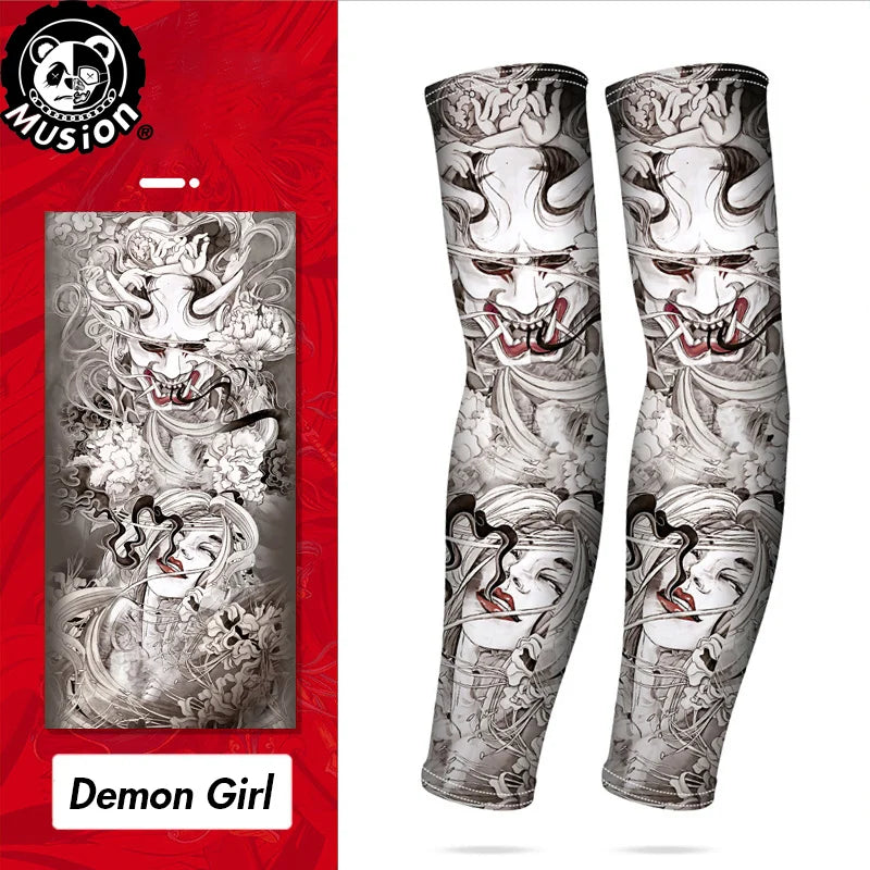 Musion New Seamless Tattoo Sleeves Anti UV Dust Hand Sock Arm Sleeves Fishing Motorcycle Bicycle Unisex Tattoo Sleeve Set A Pair