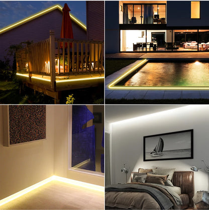 1-35M COB Strip Light Pure Silicone Tube 288LEDs/M High Bright Flexible String Lamp Waterproof 220V 110V For Villa Garden Yard