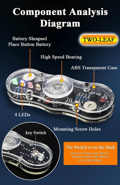 DIY LED Fidget Top Electronic Kit Soldering Project Practice Solder Assembly DIY Electronic Kit Component Colour Light