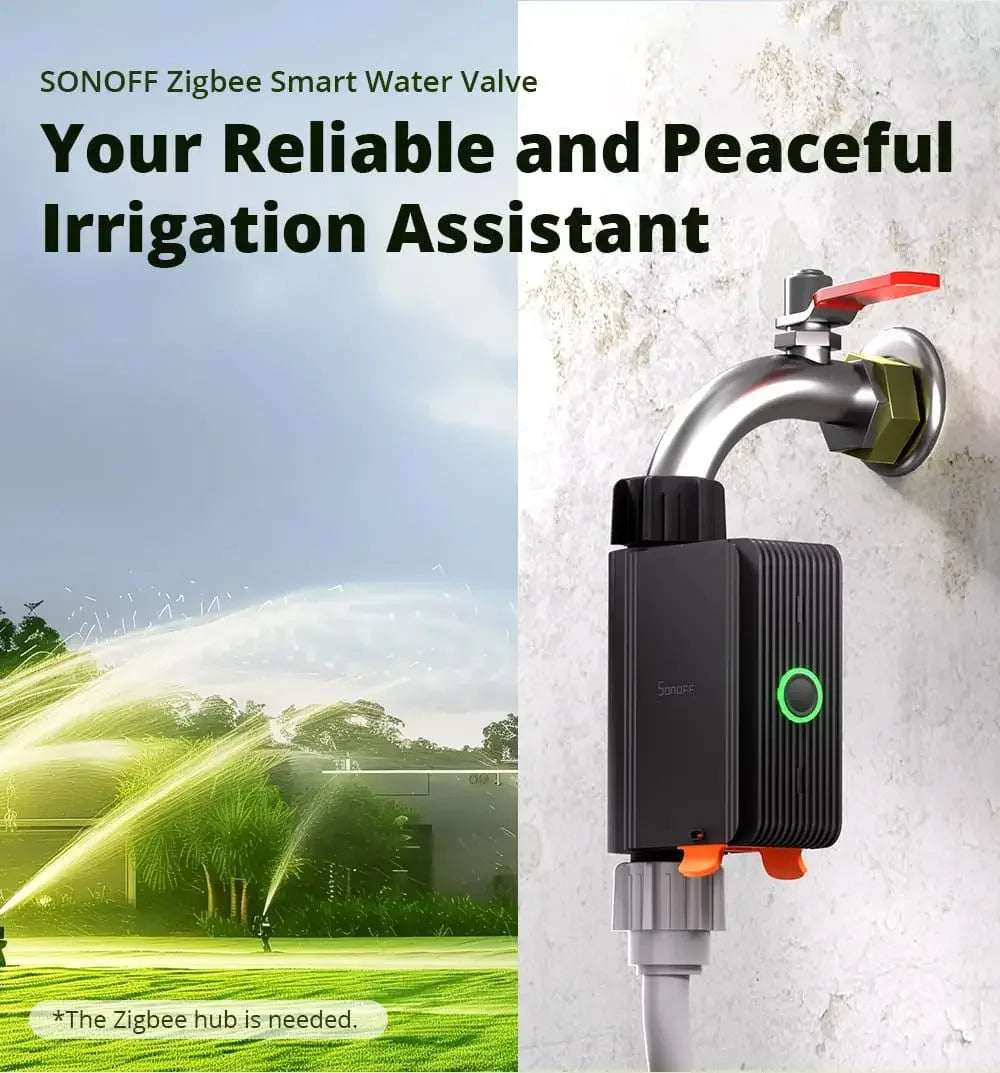 SONOFF SWV SONOFF Water Valve SWV-BSP Zigbee IP55 Irrigation System Setting Controller Home Automate Compatible with Alexa Googl