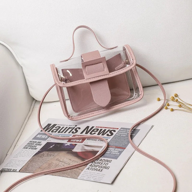 Transparent PVC Ladies' Jelly Bag, Summer Transparent Shoulder Crossbody Bag, Cute Kawaii Handbag
